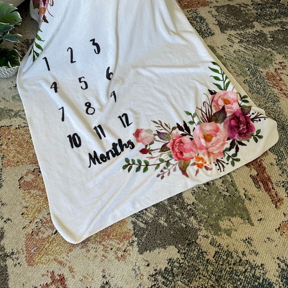 New Floral Baby Gurl Milestone Blanket 40x50” Baby Girl Milestone Blanket Floral - Picture 8 of 16